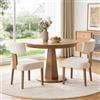 Relbiety Set di 2 Sedie da Pranzo Imbottite in Lino,Beige
