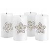 Loberon Custer Set di 4 spillette - Scintillanti Perline di Vetro - Raffinata Decorazione per Candele, Argento