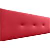 DHOME Testata in Similpelle o Tessuto Acualine Liscio con Bottoni Rivestiti in ALTA GAMMA Testata Letto di Lusso Imbottita Moderna (Similpelle Rosso, 150x50cm (Letti 150/160))