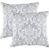 TreeWool - Confezione da 2 - Damask Accent Decorativo Federa per cuscino in Cotone (55 x 55 cm, Grigio)