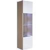 MB Muebles Bonitos, Vetrina Pensile Luke V6, LED, Melamina, Finitura Opaca e Lucida, Sonoma e Bianco, 40x165x29cm