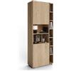 Mobili Fiver, Libreria Componibile Romina (76,8 x 200 cm), Rovere Naturale, Libreria da Muro o Divisoria per Camera, Soggiorno, Ufficio, Made in Italy