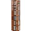 XCRFKGW Libreria girevole a 360°, con scaffale in bambù a 5/6 ripiani, da pavimento, libreria, presentazioni per bambini e adulti, soggiorno, studio, ufficio (6 scomparti)