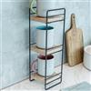 [en.casa] Scaffale da tavolo Pargas con 3 ripiani, in legno, 43 x 14 x 13 cm, colore: nero/naturale