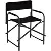 Baroni Home Sedia da Regista Pieghevole in Acciaio Tubolare, Poltrona Ergonomica Salvaspazio in Tela per Campeggio, Mare, Spiaggia, 56x44x76 cm, Nero
