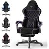 Ferghana Sedia Gaming, Sedia da Gaming Ergonomica in Velluto Opaco Traspirante, Sedia Gamer con Cuscino Lombare Massaggio, Poggiatesta, Poggiapiedi, Reclinabile, Viola nero