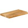 Keeushr Piano in legno di mango massiccio con bordo albero, 40 x 30 x 3,8 cm, bordo naturale rustico, piano di ricambio versatile per la casa o il commercio, facile da pulire con umido