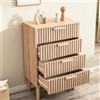 LKPOMI Cassettiera a 4 cassetti 60 cm, cassettiera per camera da letto, mobile portaoggetti in legno, effetto scanalato, per soggiorno, camera da letto, sala da pranzo (legno 4 cassetti, 60 x 34 x 90