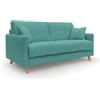 Divani.Store Edgar divano letto matrimoniale in tessuto felis impermeabile verde acqua 200 cm (mat. 160x197)