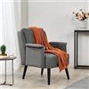 [en.casa] Edling - Poltrona imbottita con gambe in legno, 83 x 73 x 75 cm, colore: Grigio