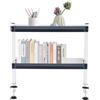 LOIRIIC Mensola da scrivania con morsetto, scaffale da scrivania con morsetto, scaffale a 2 livelli con ripiano regolabile, per uffici, soggiorno, scrivania, 44 x 39,3 x 15,3 cm (bianco)