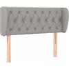 vidaXL Testiera con orecchie Grigio chiaro 93x23x78/88 cm Tessuto