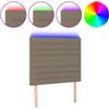vidaXL Testiera LED Taupe 90x5x118/128 cm Tessuto