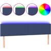vidaXL Testiera LED blu 160x5x78/88 cm Tessuto
