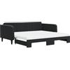 vidaXL Divano letto estraibile con materasso Nero 100x200 cm Velluto