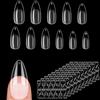 Alyvisun 500 Pezzi Mandorla Gel Tips Unghie in 11 Misure con 240 Adesivi per Unghie, Acriliche Unghie Finte Copertura Completa Tips Unghie Ricostruzione per la Nail Art Fai Da Te