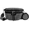 Cozlly Marsupio da Donna in Pelle, Borsa Tracolla Crossbody Bag, Cinturino Regolabile, Piccola Borsetta, Sportiva, Tracolla Ampia