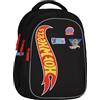 sarcia.eu Zaino scuola RINFORZATO per ragazzo con catarifrangenti TRE SCOMPARTI, calcio, nero-verde 40x29x20cm, 23 l (Hot Wheels B)