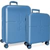 Pepe Jeans Highlight Set di Valigie Blueon 48x70x28 cm Rigido ABS Chiusura TSA Integrata 116L 6.8 kg 4 Doppie Ruote Bagaglio a Mano di Joumma Bags