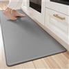 LEKEEPGO Tappeto Cucina PVC 60x180cm, Tappeto Cucina Antiscivolo Lavabile, Anti-Fatica Passatoia Cucina, Tappeti Cucina Impermeabile, Tappeto Gomma per Cucina, Corridoio, Lavanderia, Ufficio, Grigio