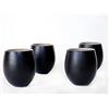 Carthage Trade Gallery - Tazzina da Caffè Espresso - Set di 4 Tazze da Caffè in Gres smaltato - 14 cl - Fatte a Mano (Nero opaco/Lino)