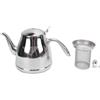XGOUGUAAU Teiera in acciaio inox con filtro, bollitore per caffè a collo di cigno da 1,5 L, teiera resistente al calore per la domestica, design elegante del beccuccio per un versamen
