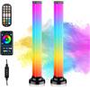 YAMYONE 360°RGB Barra LED Lampada da Gioco 16 Milioni di Colori Sincronizzazione con Musica TV, Controllo per APP Telecomando Decorazioni per Camera Luce d'Atmosfera da Gioco (33CM-Rombo)