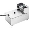 POTYYH Friggitrice elettrica da 2500 W, 6 litri, friggitrice 60-200 ℃, in acciaio inox, con cestello e coperchio, friggitrici con termostato automatico, per la produzione di patatine fritte, pollo