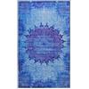 Wecon Home Tappeto da bagno Healing, design orientale vintage, retro antiscivolo in TPR, lavabile fino a 30 °C, certificato Oeko-TEX® (55 x 65 cm, blu multi)
