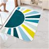 BLESWIN Tappetino da Bagno 60x91CM, Tappetino Antiscivolo per Ingresso e Cucina, Tappeto da Bagno Lavabile in Lavatrice per Doccia Esterna, Tappeto moderno a Pelo corto Sole Arcobaleno per Moquette, Blu Verde