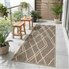 the carpet Mistra - robusto tappeto per esterni, resistente alle intemperie e ai raggi UV, adatto a balcone, terrazza, giardino d'inverno o cucina e sala da pranzo, marrone nero, 80 x 150 cm