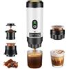 GJCrafts Macchina Caffe Portatile, Caffettiera Portatile 3-in-1 con batteria 7500 mAh,20 Bar, Autoriscaldante,USB-C,Piccola Macchina da Caffè 3 in 1 con Caffè Macinato e Capsule (NS & DG) per Camper