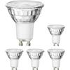ledscom.de 5 lampadine LED GU10, PAR16, bianco caldo (2800 K), 7,6 W, 1103 lm, riflettore a specchio 33° (argento) EEK C