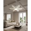 IPN EDITACASA - Velima Ventilatore da Soffitto con Luce LED E27 Regolabile, Plafoniera Moderna arnothing 50cm per Soggiorno e Camera, 3 Velocità con Telecomando, Timer Autospegnimento Silenzioso, Bianco