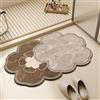 Odot Tappeto Bagno Antiscivolo Diatomite, Fiori Astratti Tappetino in Microfibra Lavabile Assorbente Asciugatura Rapida, Tappetino da Bagno per Doccia Ingresso Cucina (Marrone,80x120cm)