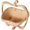 Qmkmyy Cesto pieghevole in bambù per frutta secca a forma di mela, cestino pieghevole per pane, noci per caramelle, regali di frutta, porta snack in legno per tavolo da cucina