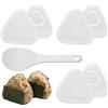 Pixaro 6 pezzi forma triangolare Onigiri - 3 grandi onigiri maker e 3 piccoli sushi maker, stampi triangolari per sushi, set di stampi per onigiri con 1 cucchiaio di riso per picnic, palline di riso fai da