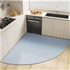 Generic Tappetino da Cucina Angolo Assorbente, Tappeto da Cucina in Diatomiti a Ventola Lunga, Morbidi Tappeti Lavabili per Bagno, Zerbino per Ingresso (Blu, 60x60 cm)
