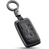 OFF WE GO Cover Chiave Guscio Chiave Auto Copertina in Pelle Custodia per Land Rover Range Sport Evoque Freelander Discovery Defender Jaguar Guscio Chiavi con Portachiavi, Nero