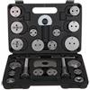 SIXTOL Set di Freni Meccanici Nero 22 | Set di Ripristino del Pistone del Freno | 22 Pezzi | Rotazione Inversa e Compressione | Strumento per Freni a Disco | Adattatore per Numerosi Veicoli | Cassetta