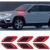 Lcxecnw 6 PZ 3D forte adesivo striscia riflettente,Auto parafango cappuccio paraurti decalcomania riflettente,Decalcomania riflettente ad alta intensità per la visibilità notturna per auto SUV (Rosso)