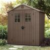 Dmora Casetta da Giardino Lagundo 122x190x221h cm Marrone Resistente agli Agenti Atmosferici Presenza Finestre, Tetto a Due Falde
