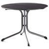 SIEGER KT 3145-55 Boulevard - Tavolo Pieghevole con Piastra vivodur, Ø 100 cm, Struttura Tubolare in Acciaio, Piano d'appoggio in Ardesia, Colore: Grigio Ferro e Ardesia Antracite
