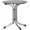 SIEGER KT 3125-50 Boulevard - Tavolo pieghevole con piastra Vivodur, Ø 68 cm, struttura tubolare in acciaio, piano d'appoggio in ardesia, colore: grafite/ardesia antracite