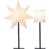 EGLO Lampada da tavolo con paralume intercambiabile, stella di carta 3D Natale o paralume rotondo in bianco, lampada decorativa da tavolo con interruttore a cavo, E14, altezza 55 cm