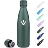 JAPORIA Borraccia Termica 500ml, Bottiglia Antigoccia, Bottiglia Termica Senza BPA, Borraccia Acciaio Inox, Doppia Parete Isolata, Borraccia Termica Riutilizzabile per Bambini, Ragazzi, Palestra, Viaggio