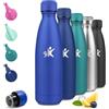 JAPORIA Borraccia Termica 750ml, Bottiglia Acqua in Acciaio Inox, Borracce Termiche, Termos senza BPA, Riutilizzabile, Bottiglia Termica Metallo per Sportiva, Adulto, Scuola, Viaggi - Blu Zaffiro