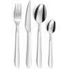 PRADEL ESSENTIEL - Set di posate da 24 pezzi per 6 persone - Vibrato - 18/0 Acciaio Inossidabile, Finitura Standard - Bianco (Spessore 2,5 mm)