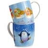 Puckator Set di 2 Tazze in Porcellana - Pettirosso e Pinguini - Jan Pashley