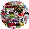 PQLQ 100 adesivi Rock Band Punk, Classic Rock Sticker Pack per adulti, Cool Metal Punk, musica per chitarra, laptop skateboard (ROCK1)